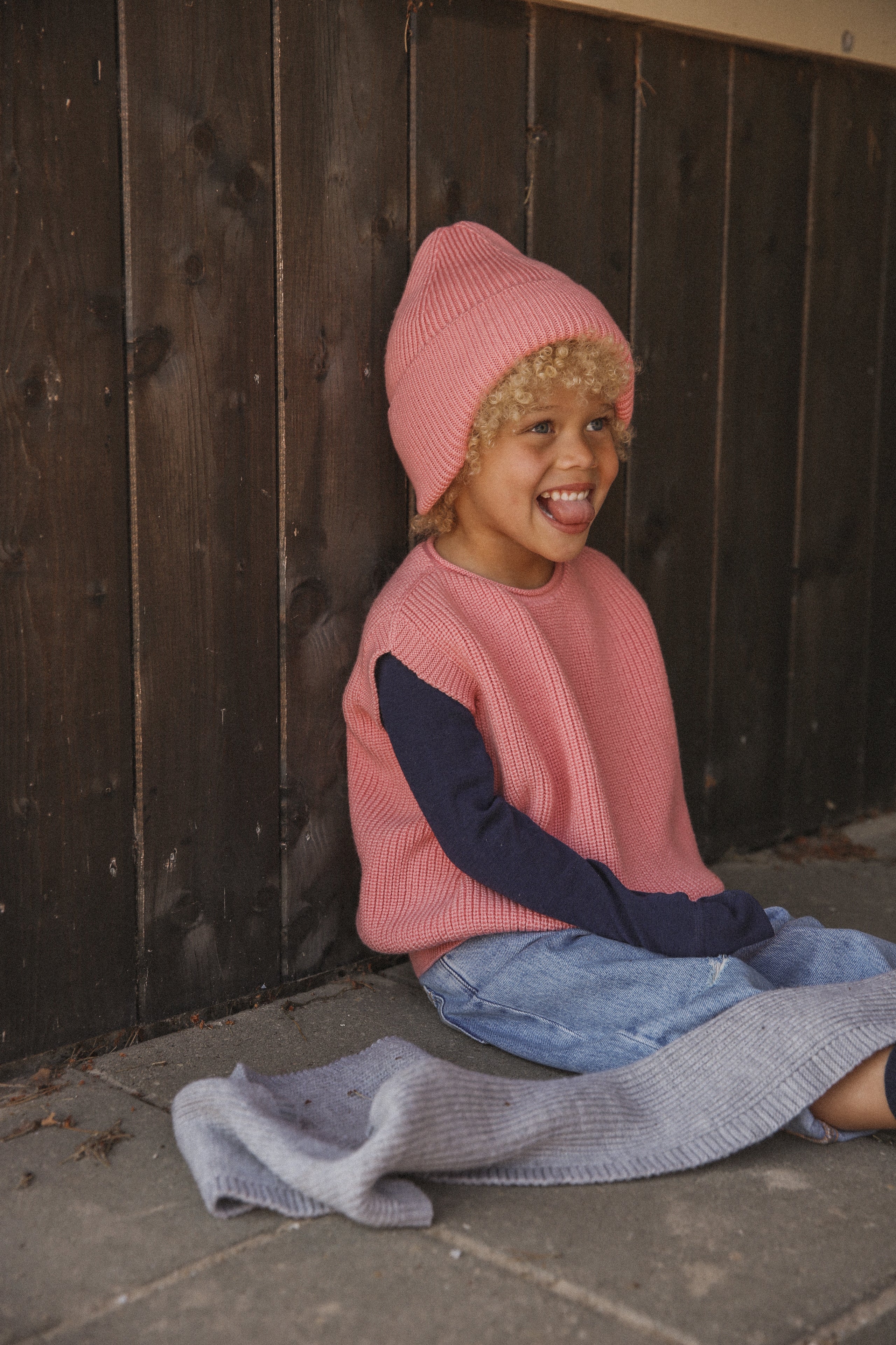 Hvid Wollen mutsje Fonzie KIDS Bubblegum