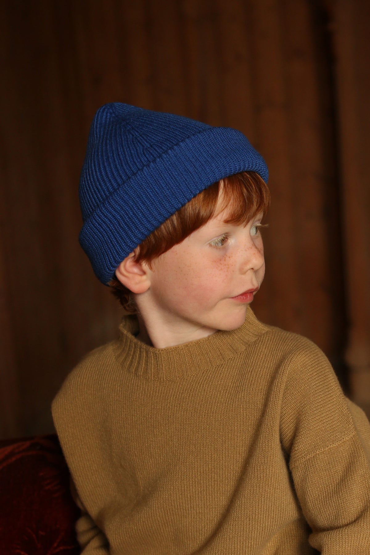 Hvid Wollen mutsje Fonzie KIDS Cobalt Blue