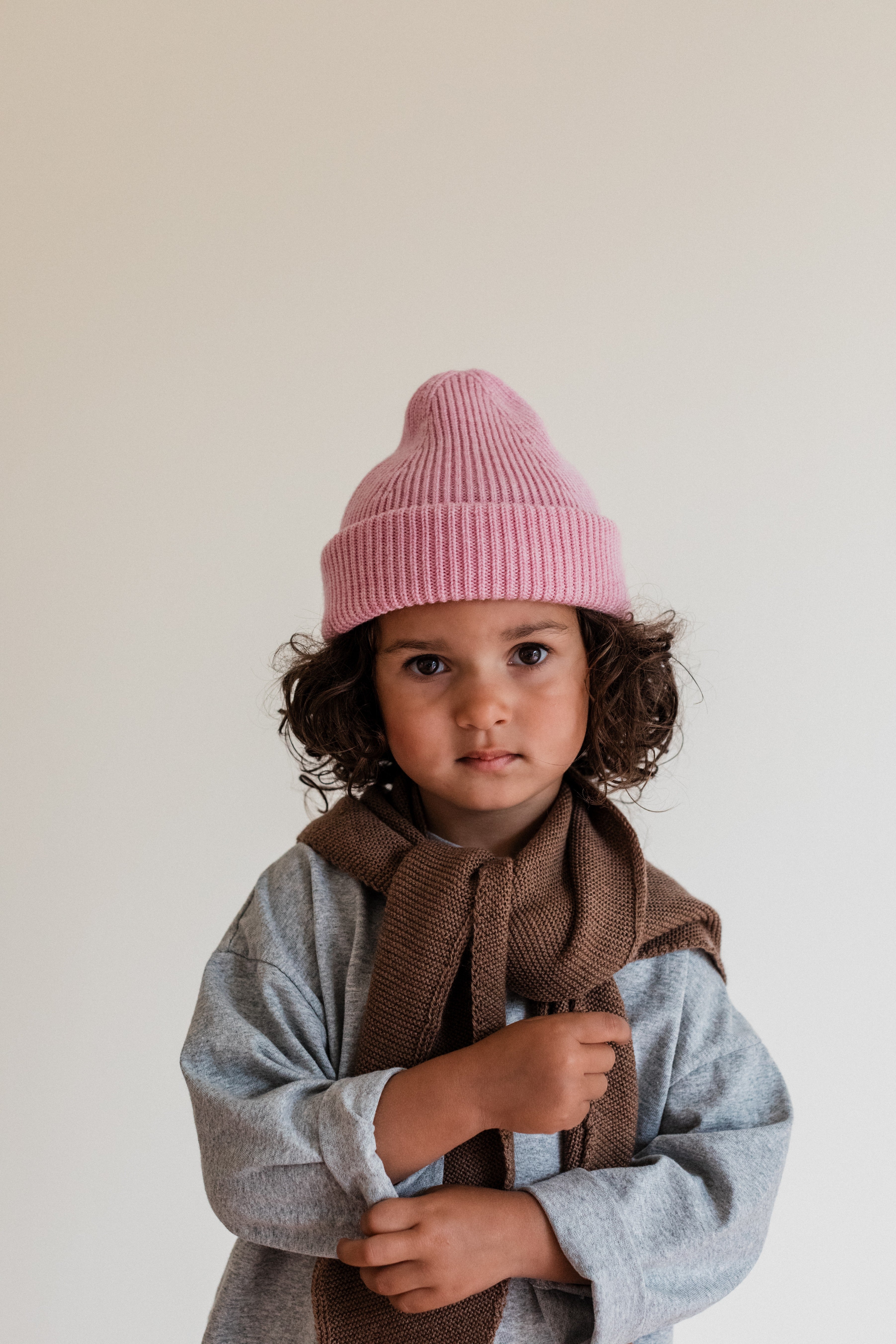 Hvid Wollen mutsje Fonzie KIDS Cotton Candy