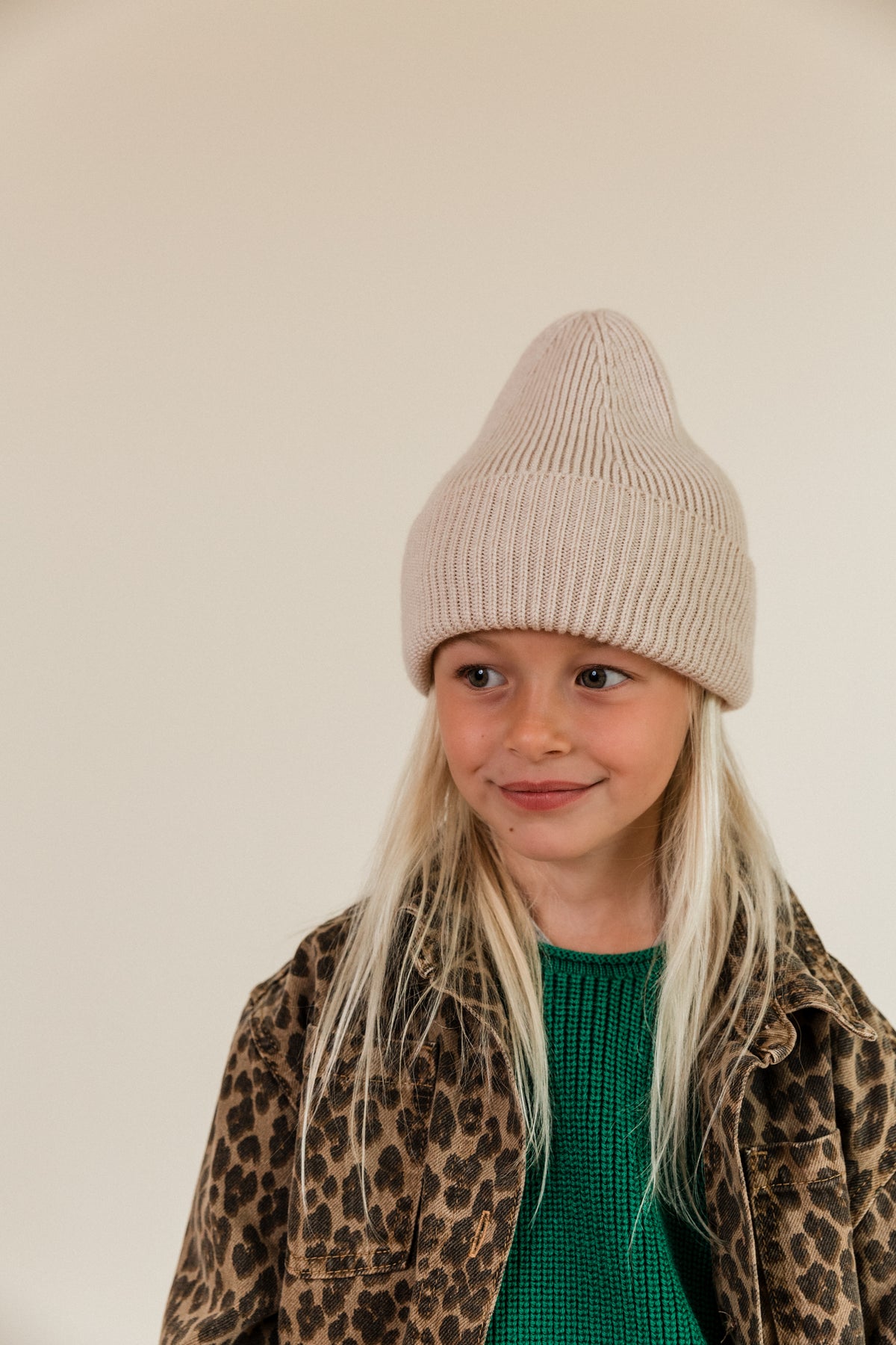 Hvid Wollen mutsje Fonzie KIDS Cream