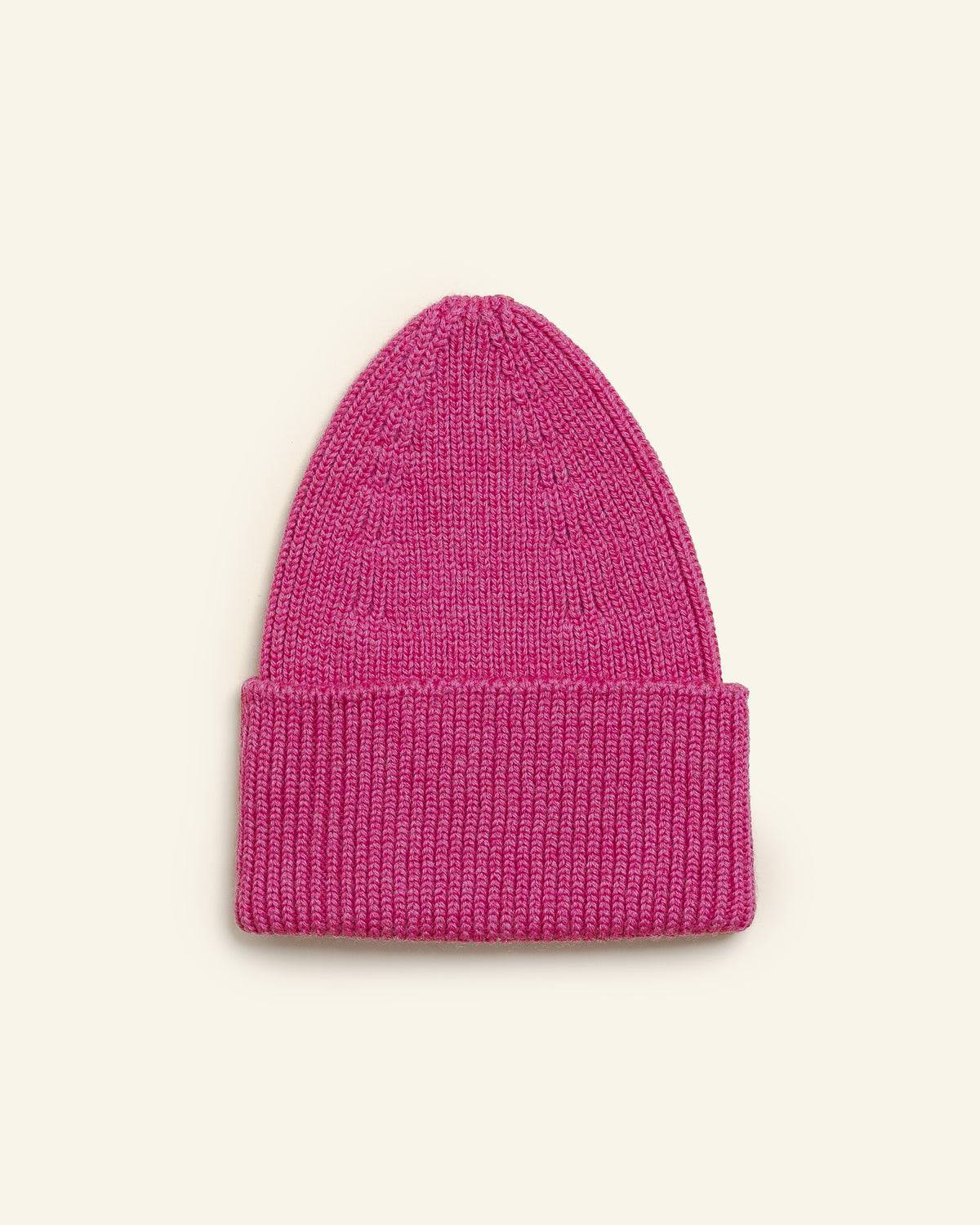 Hvid wollen mutsje Fonzie KIDS fuchsia