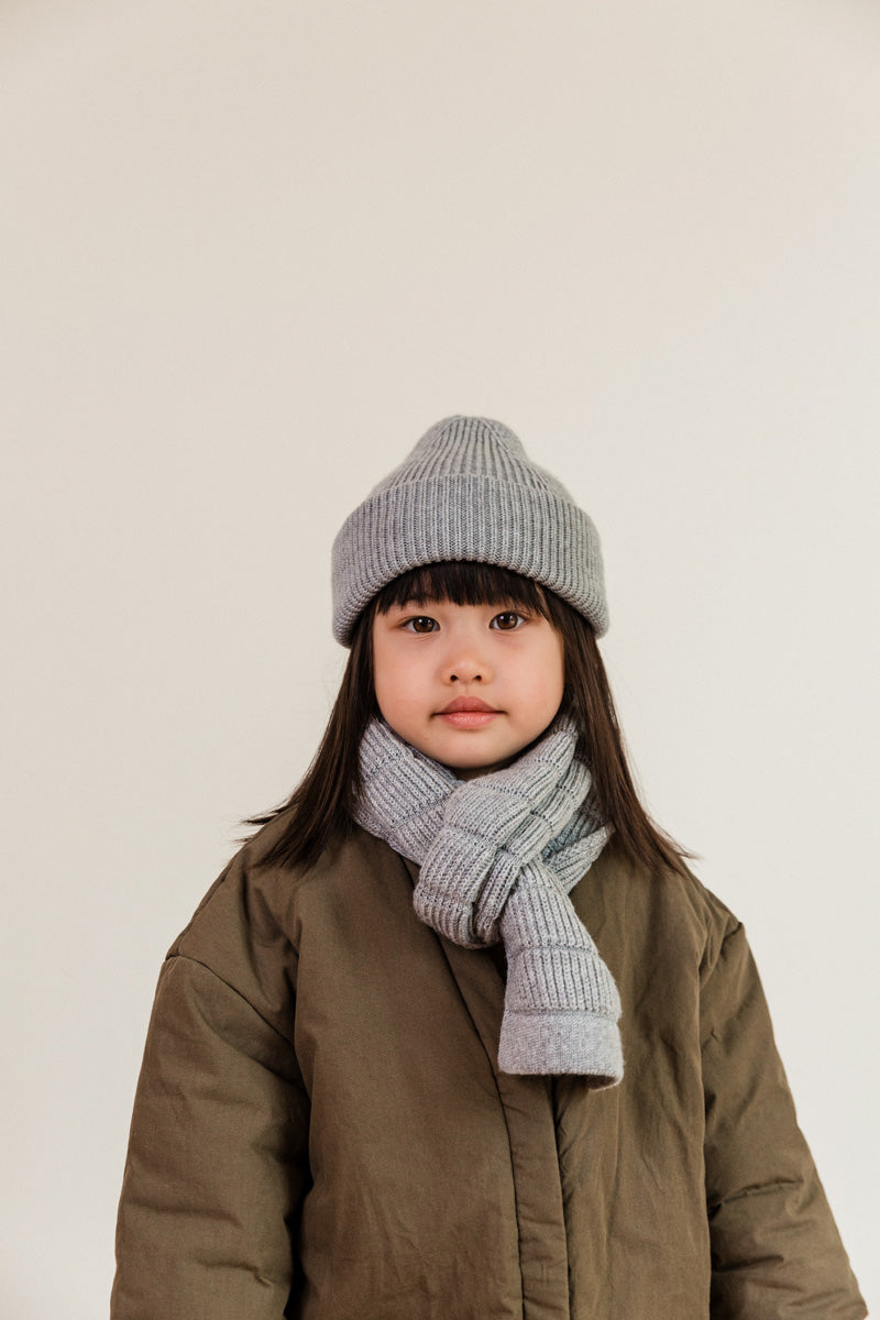Hvid Wollen mutsje Fonzie KIDS Grey Melange