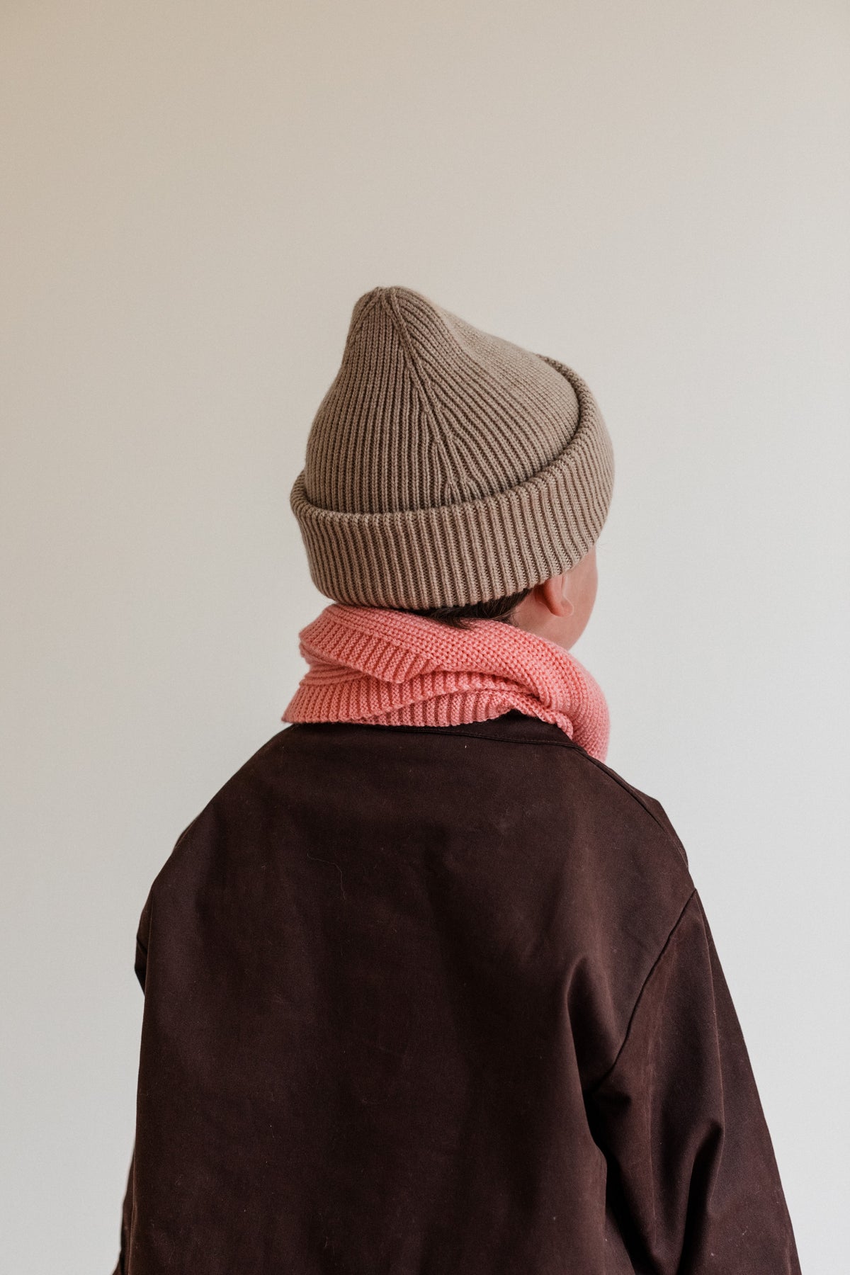 Hvid Wollen mutsje Fonzie KIDS Sand