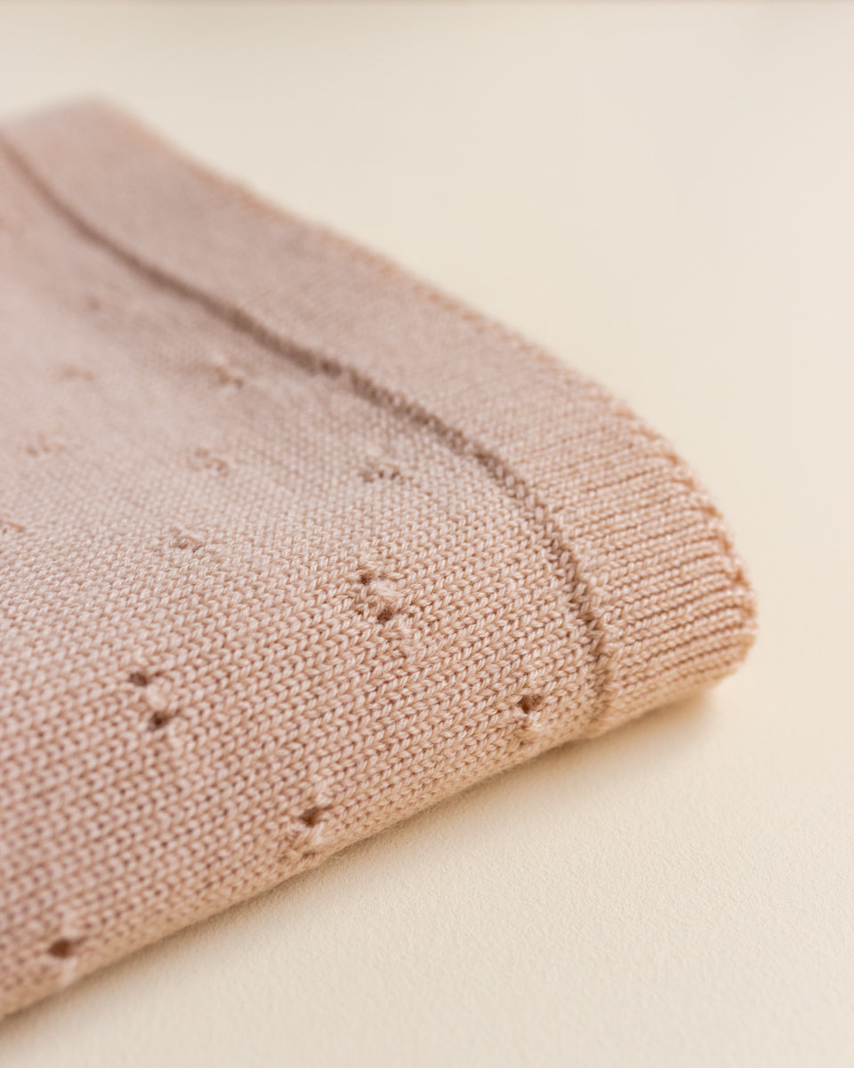 Hvid Wollen babydeken Bibi Apricot