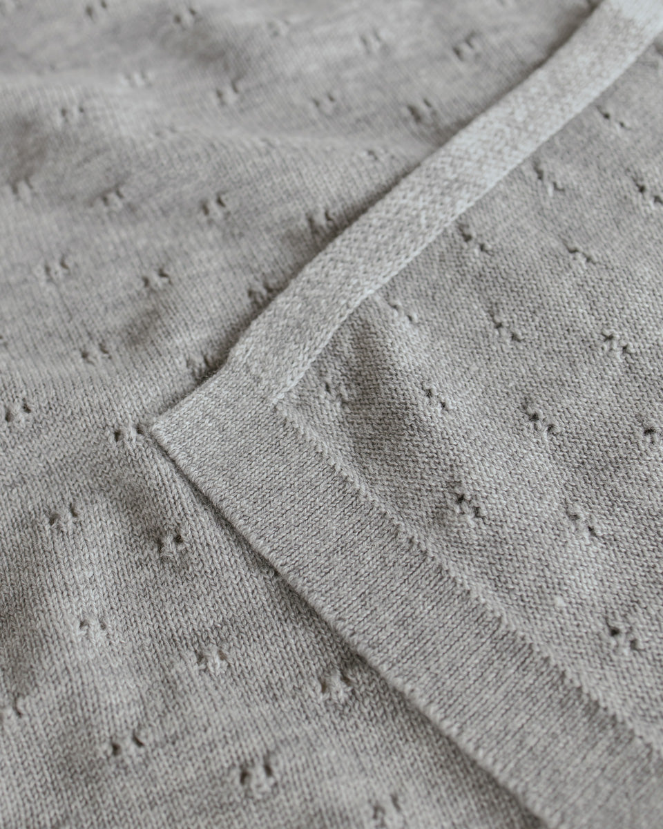 Hvid Wollen babydeken Bibi Grey Melange