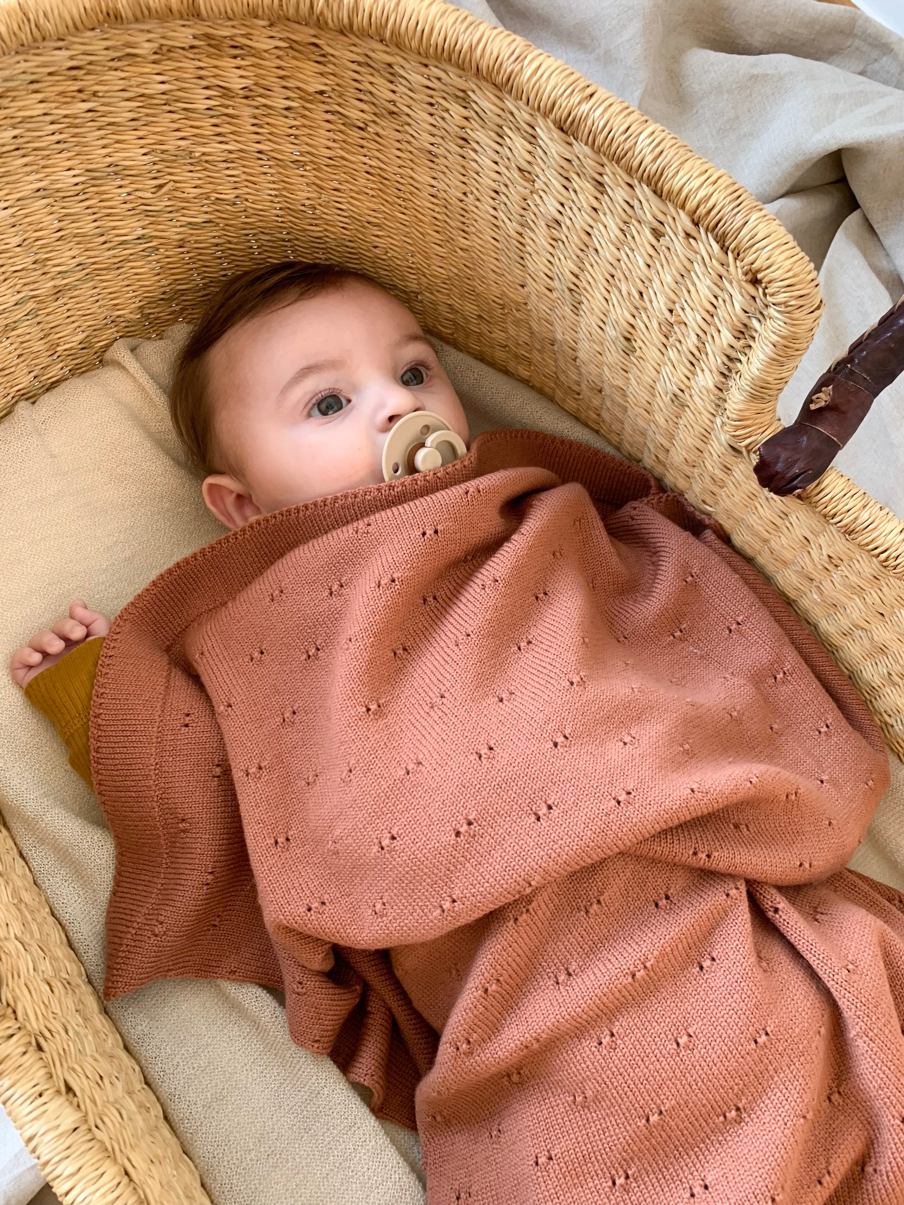 Hvid Wollen babydeken Bibi Brick