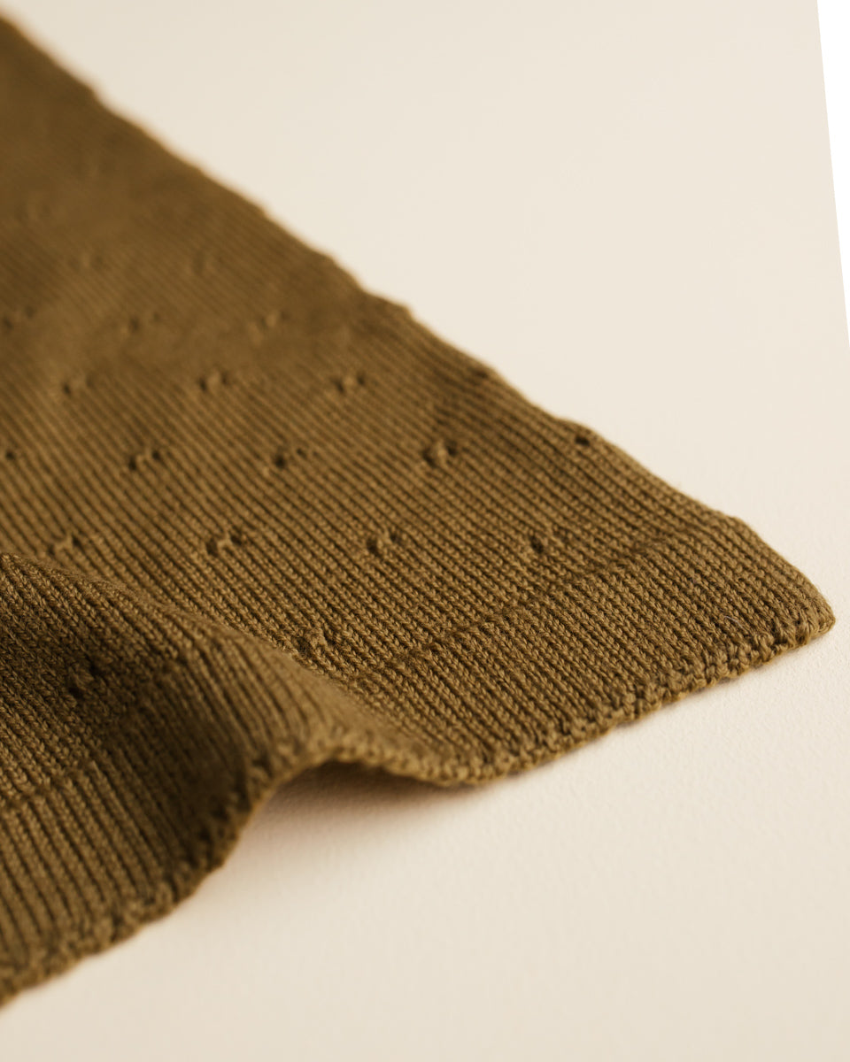 Hvid Wollen babydeken Bibi Mustard