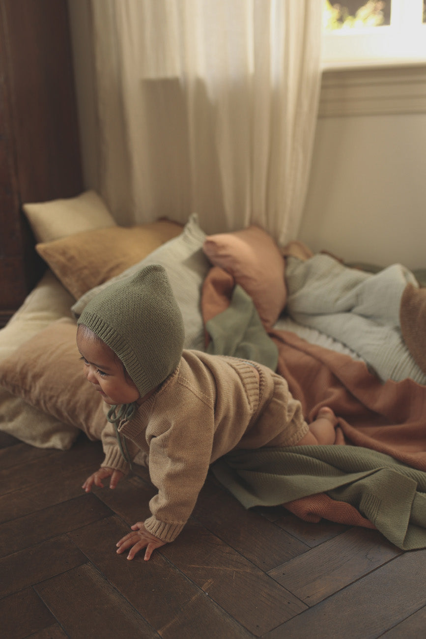Hvid Wollen bonnet Dolly Artichoke