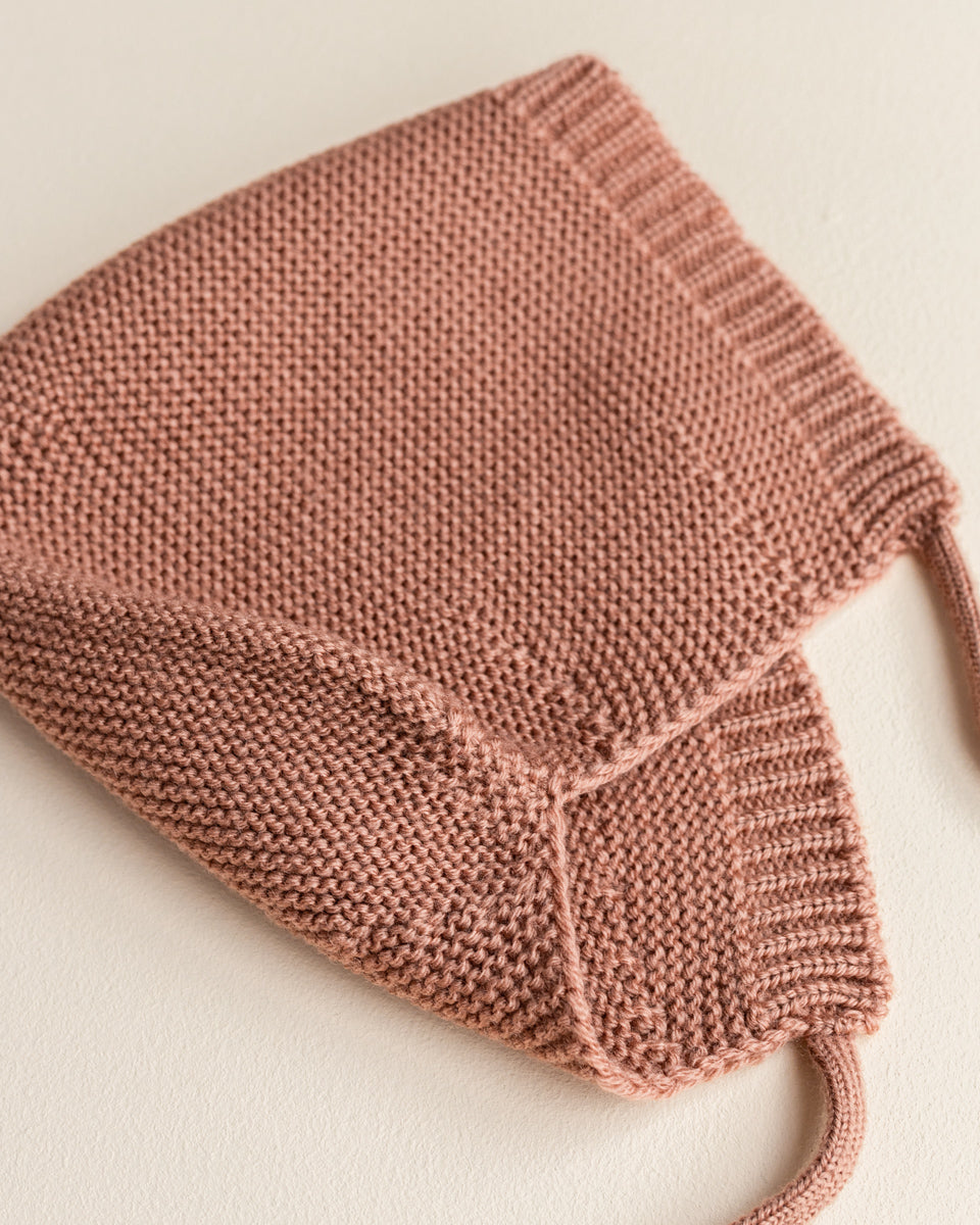 Hvid Wollen bonnet Dolly Terracotta