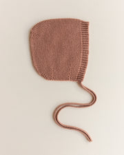 Hvid Wollen bonnet Dolly Terracotta
