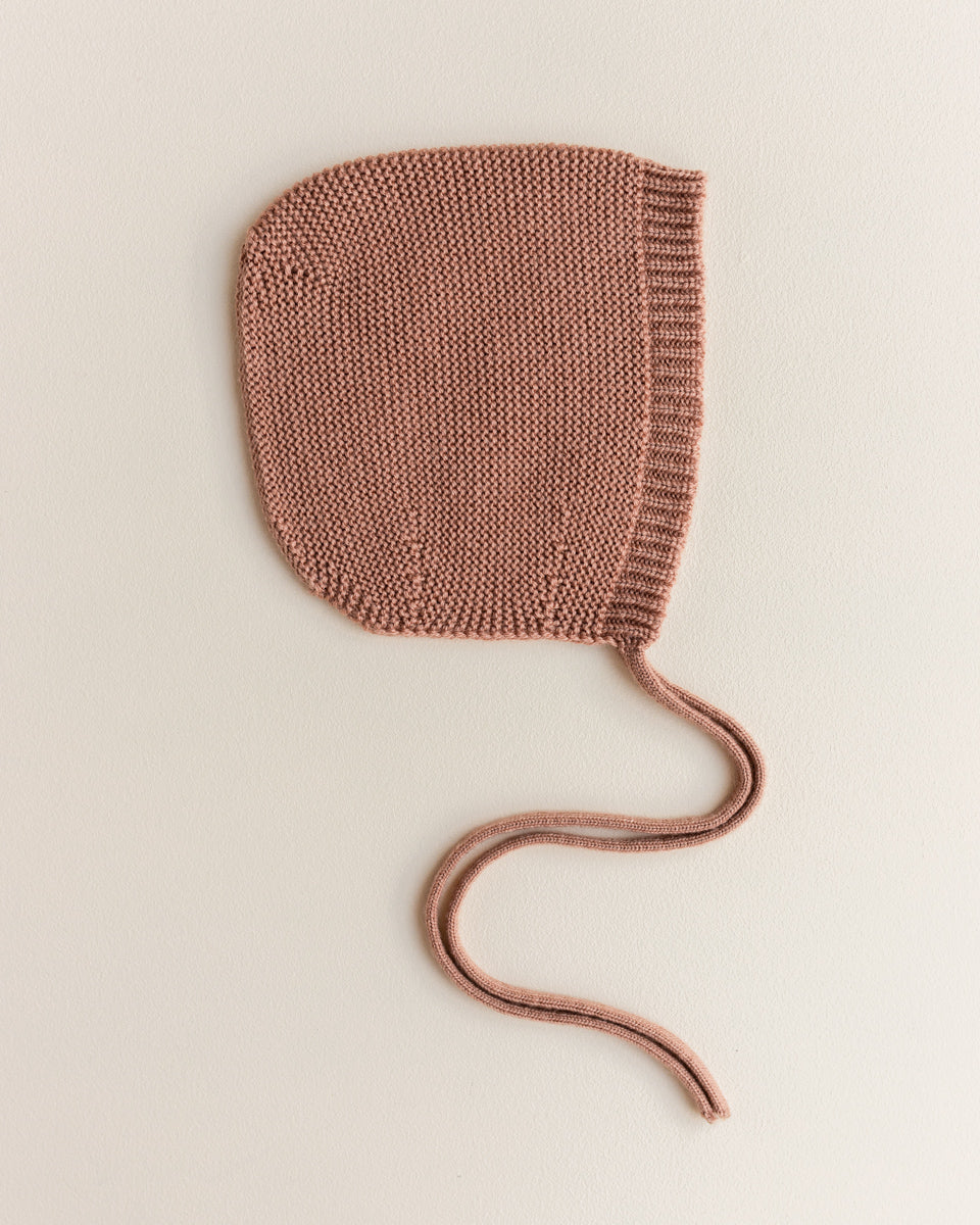 Hvid Wollen bonnet Dolly Terracotta