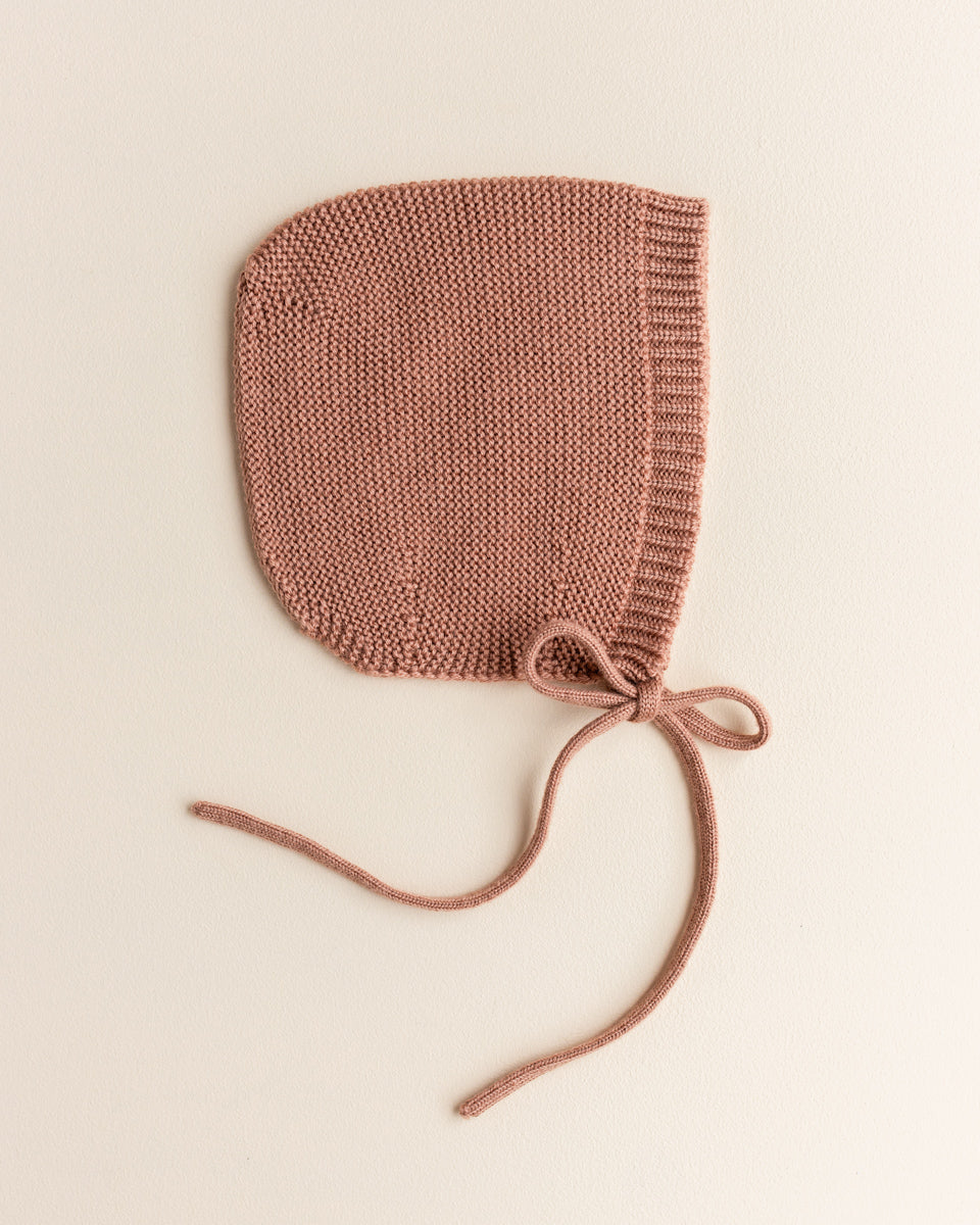 Hvid Wollen bonnet Dolly Terracotta
