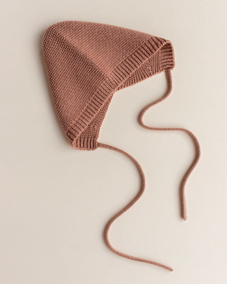 Hvid Wollen bonnet Dolly Terracotta