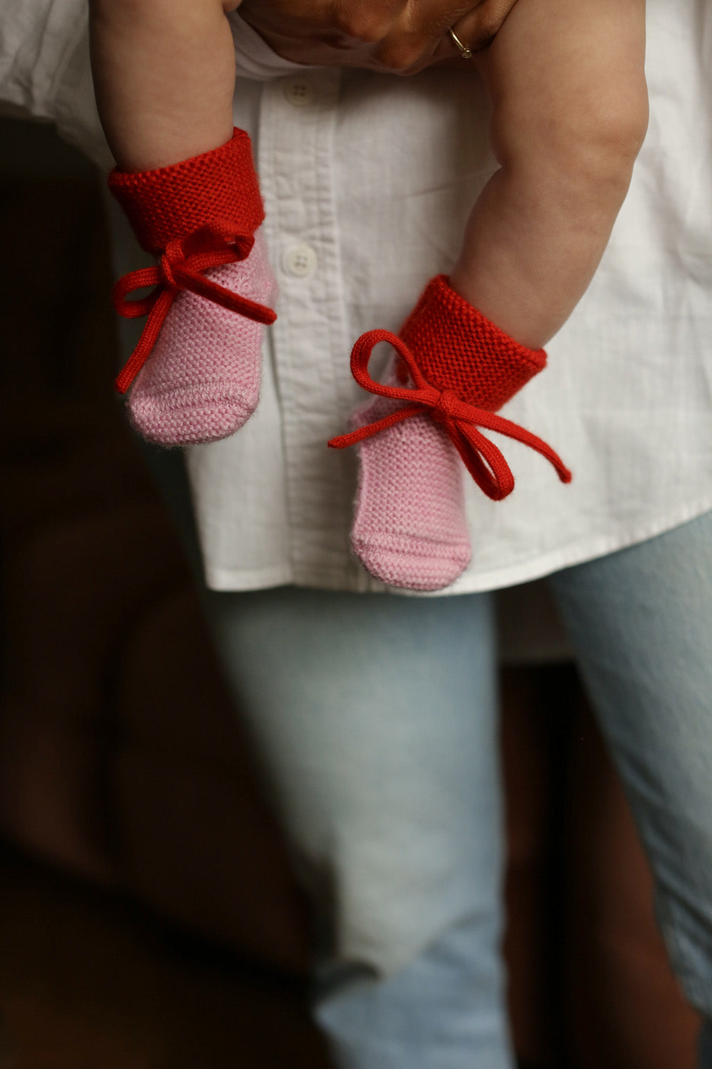 Hvid slofjes Cotton Candy/Red sfeerfoto