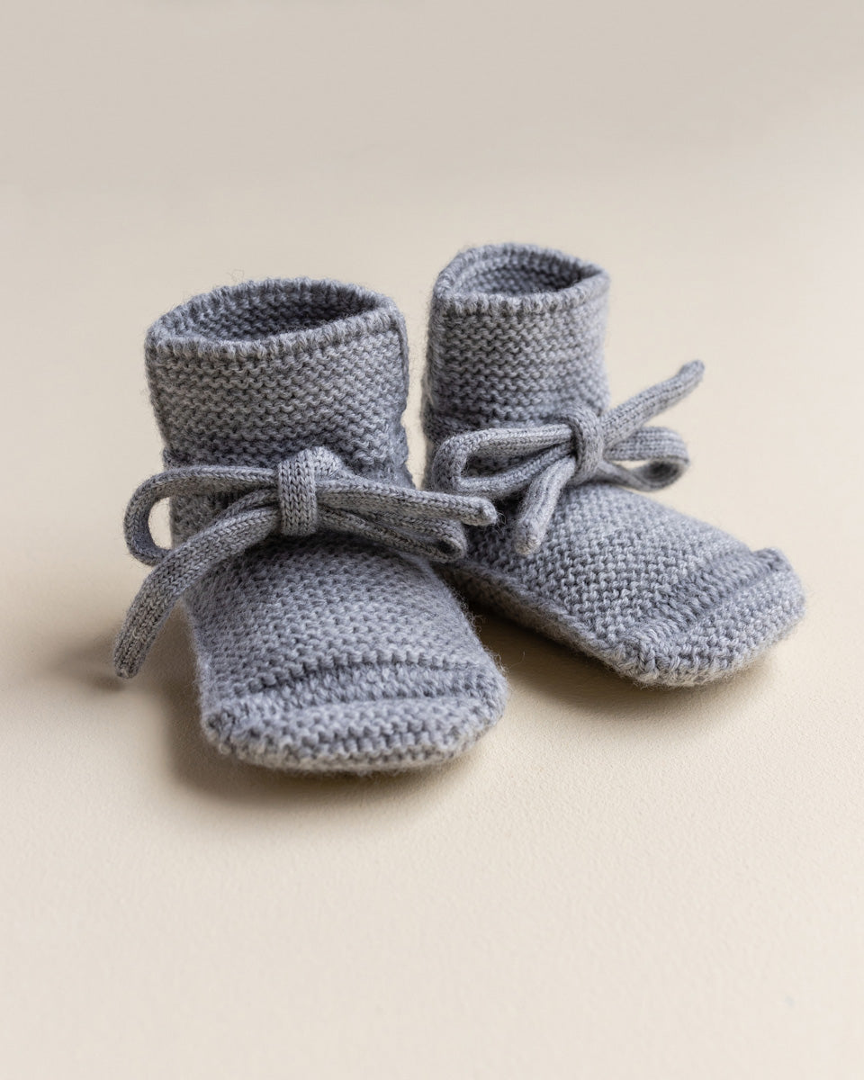 Hvid - Slofjes - 100% merinowol - Grey Melange