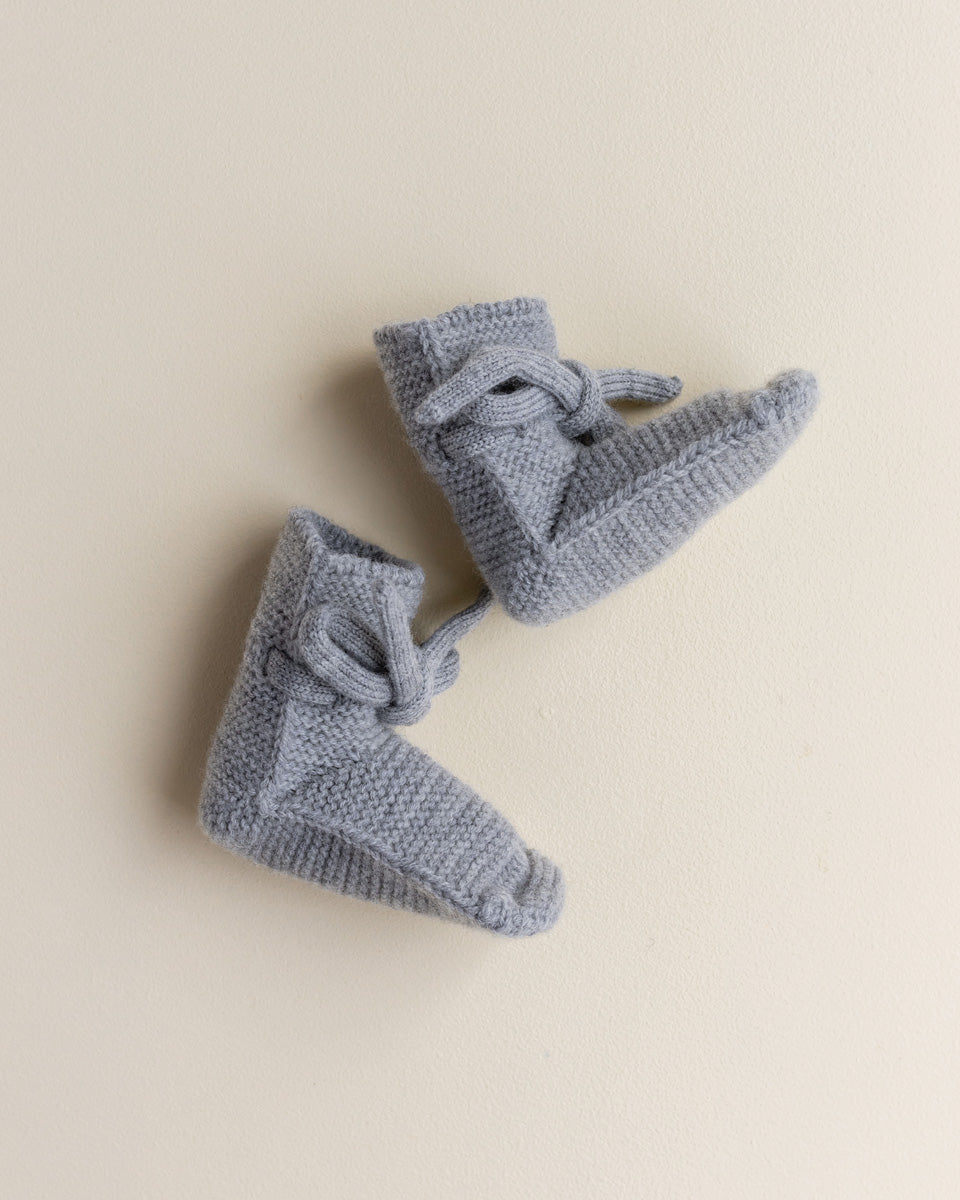 Hvid - Slofjes - 100% merinowol - Grey Melange
