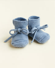 Hvid - Slofjes - 100% merinowol - Light Blue