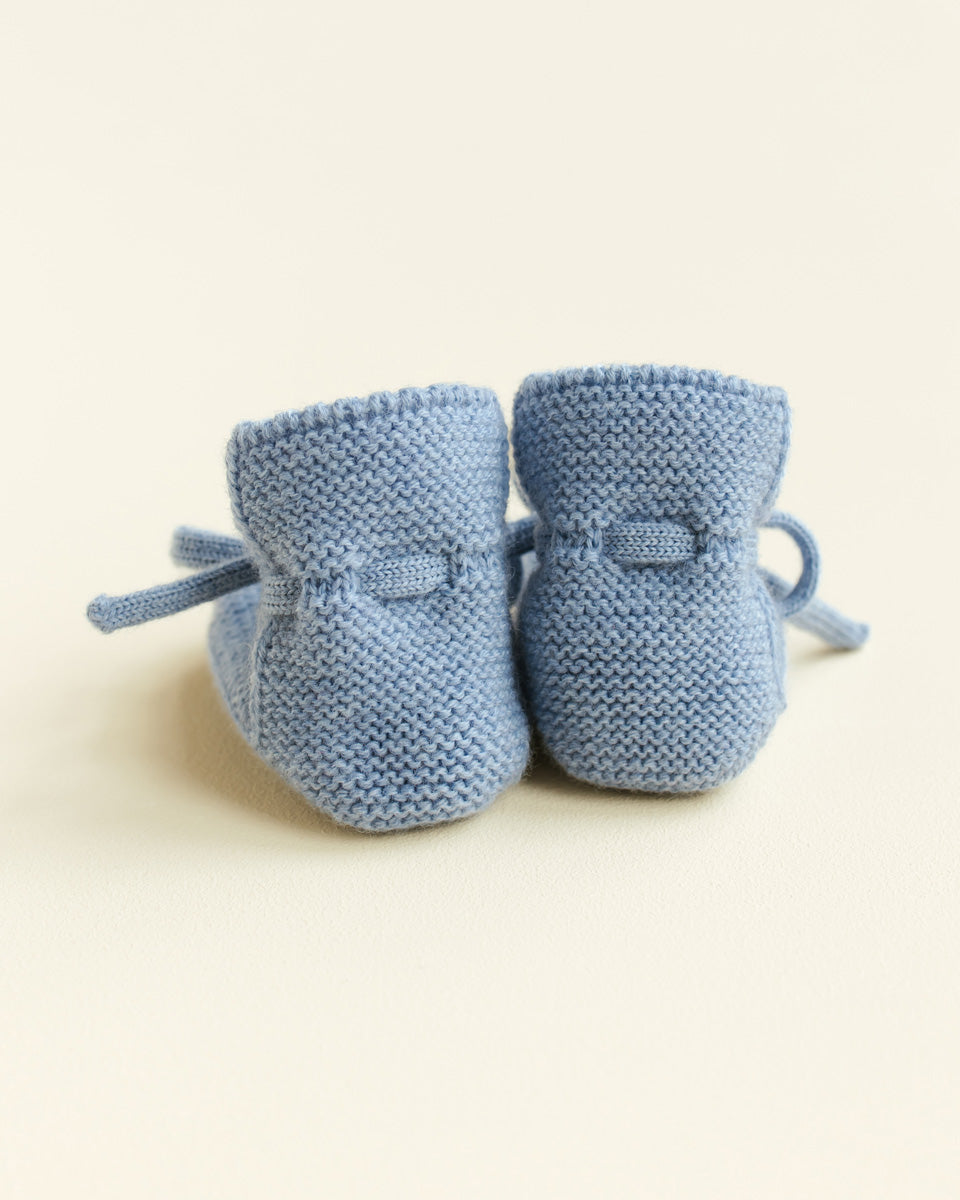 Hvid - Slofjes - 100% merinowol - Light Blue
