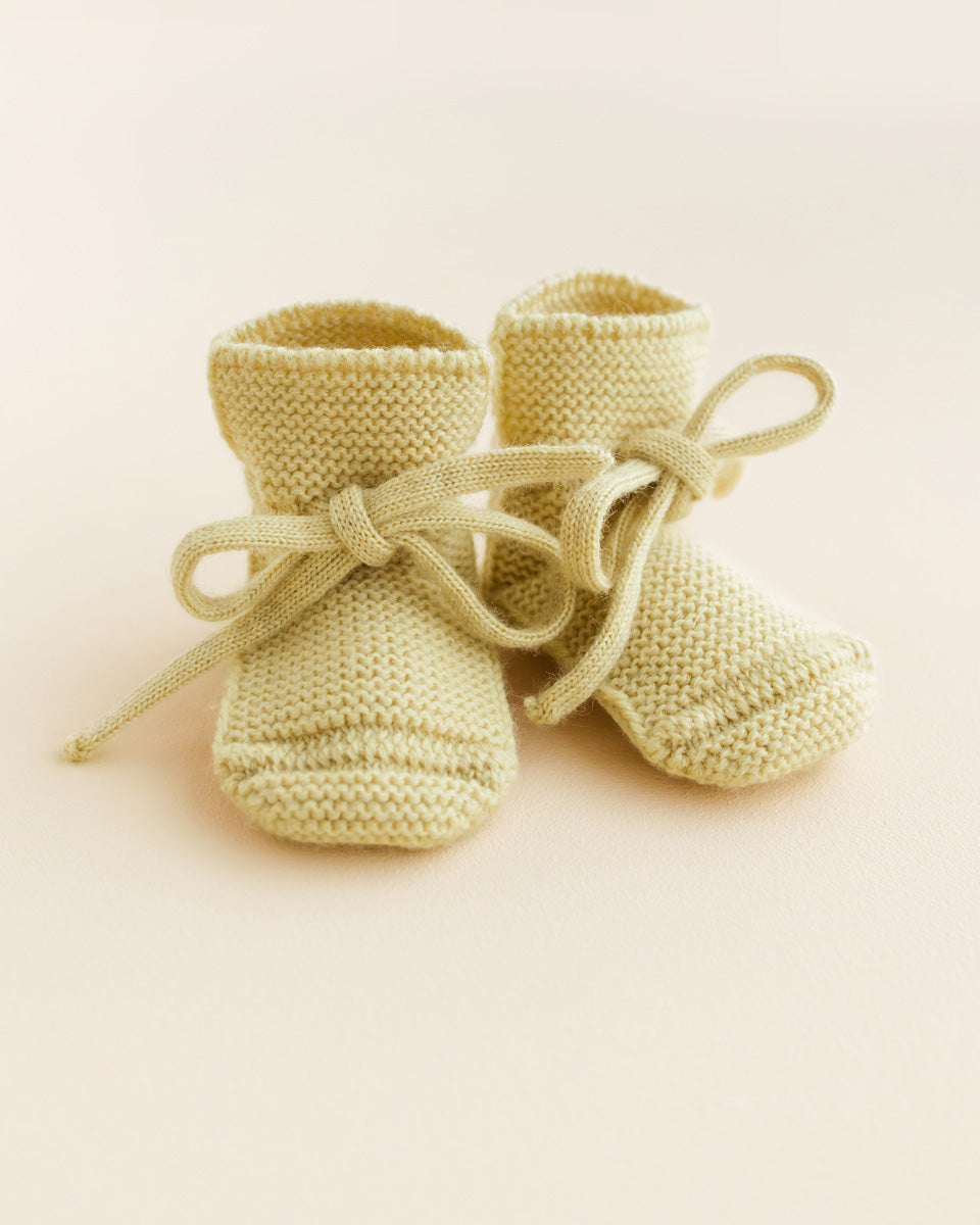 Hvid - Slofjes - 100% merinowol - Light Yellow