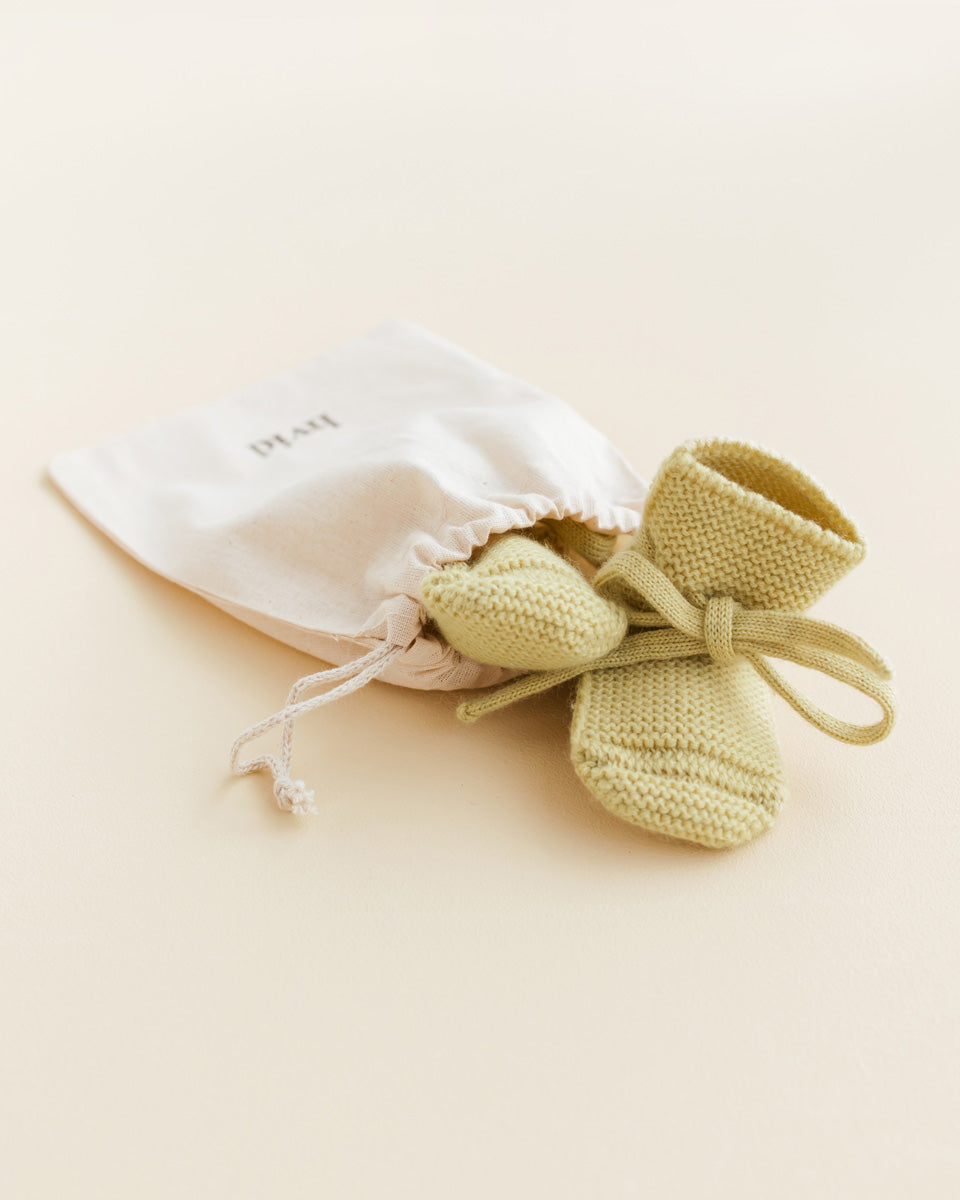 Hvid - Slofjes - 100% merinowol - Light Yellow