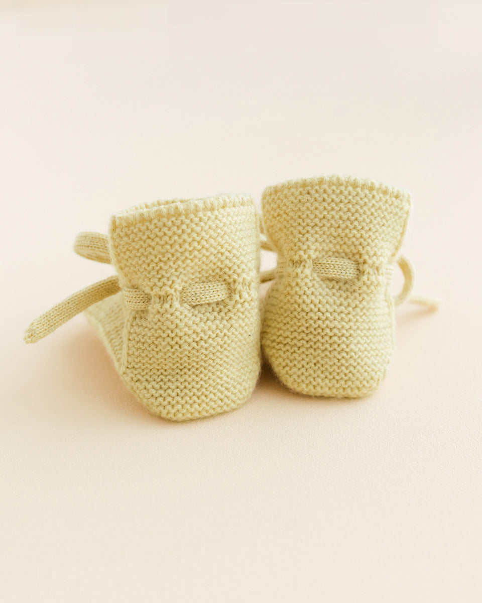 Hvid - Slofjes - 100% merinowol - Light Yellow