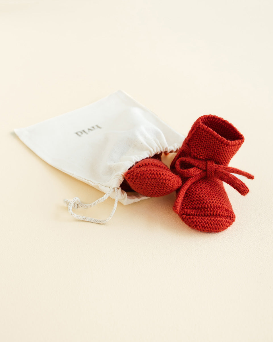 Hvid - Slofjes - 100% merinowol - Red