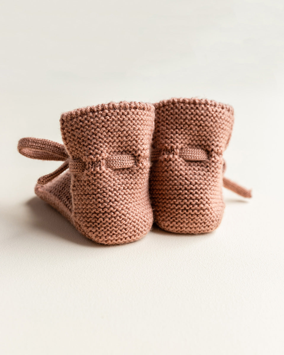 Hvid - Slofjes - 100% merinowol - Terracotta