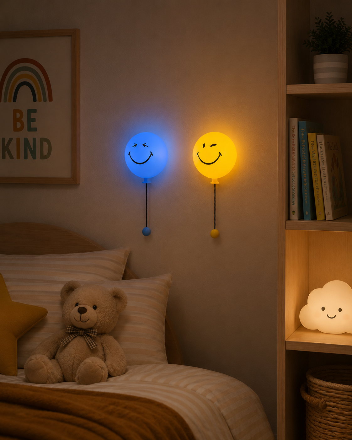 MOB - Bubbly Light Blue SMILEY WORLD lamp