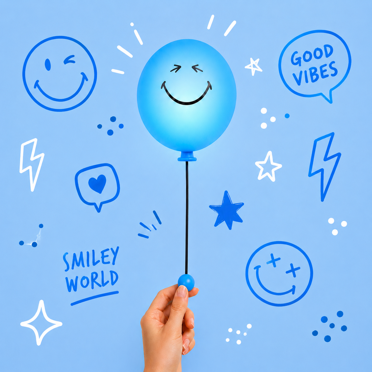 MOB - Bubbly Light Blue SMILEY WORLD lamp