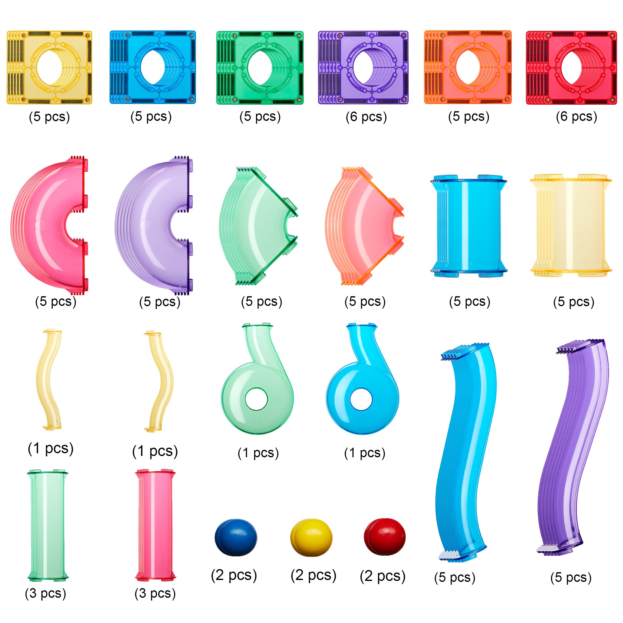 Learn And Grow - Magnetisch constructiespeelgoed Ball Run - 88 stuks