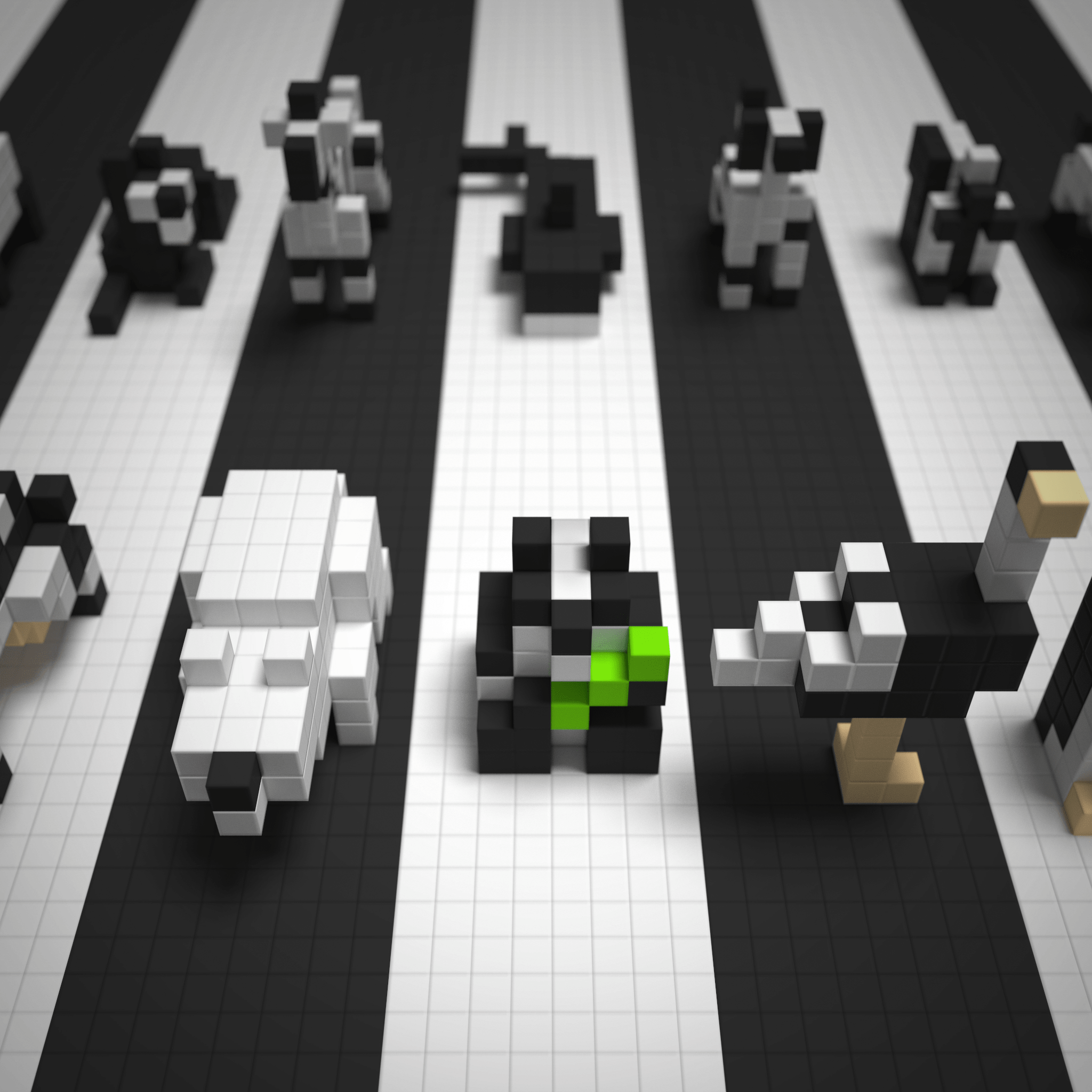 Pixio - Story Black & White Animals - 195 magneetblokjes