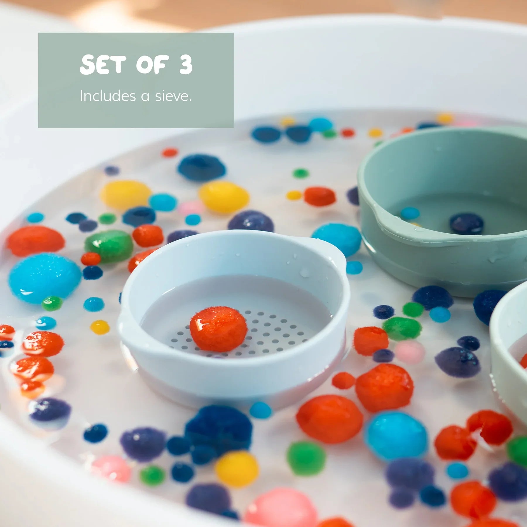 Inspire My Play Play Tray - 3 bakjes inclusief zeef Naturel