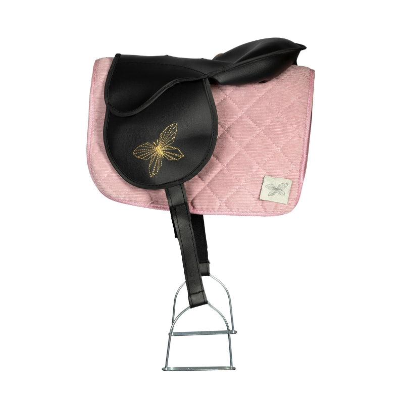 ByAstrup - Zadeldek en muts voor stokpaard - Corduroy - Roze