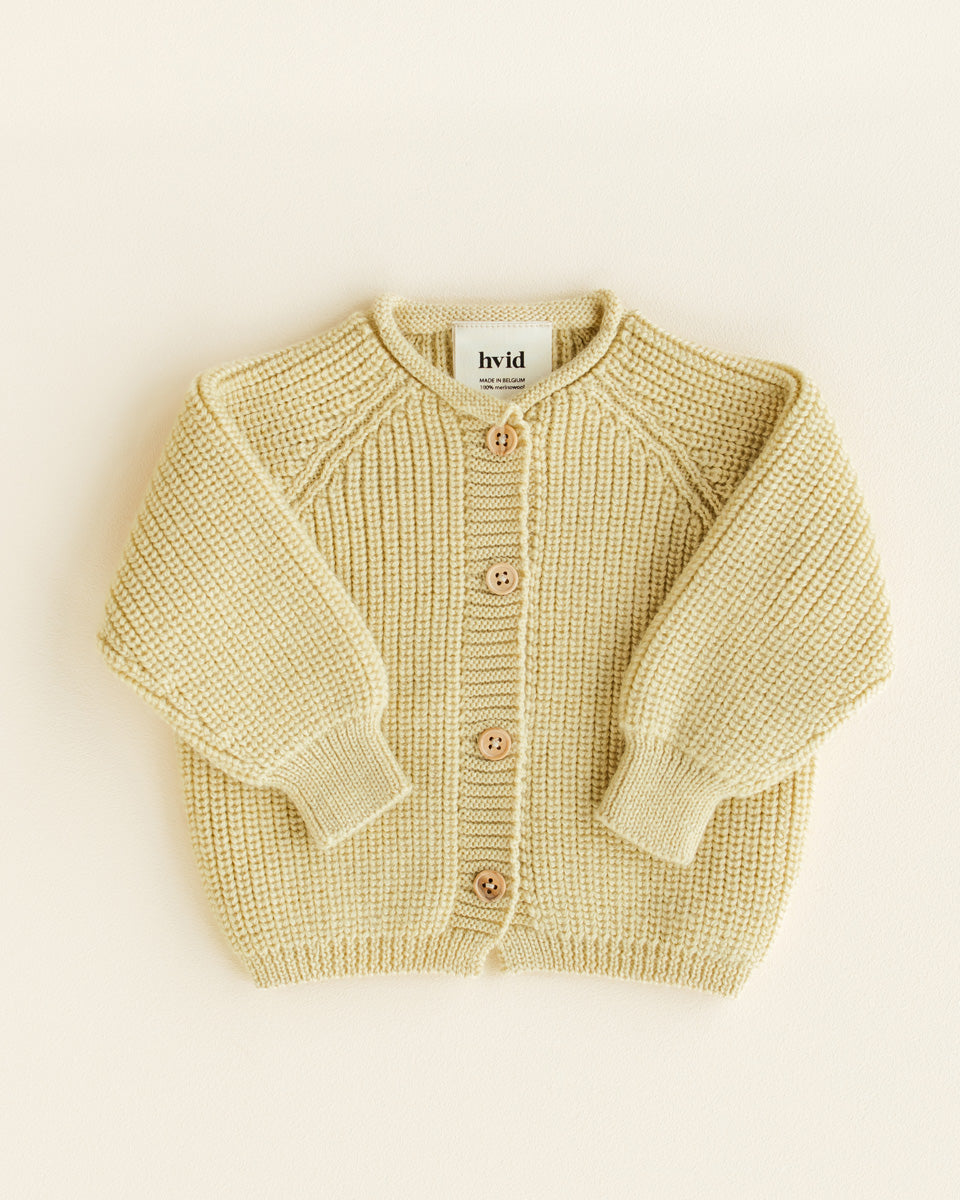 Hvid - Wollen vestje Inga Light Yellow