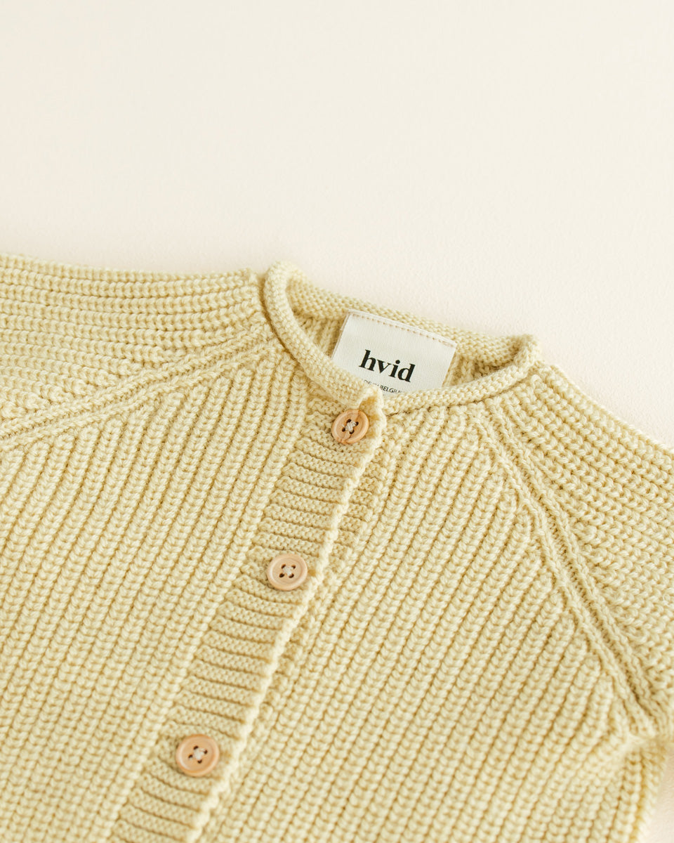 Hvid - Wollen vestje Inga Light Yellow