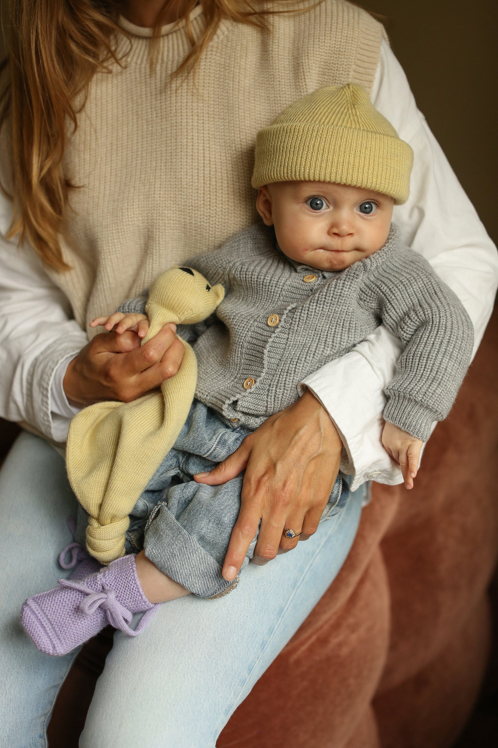 Hvid Wollen vestje Inga Grey Melange