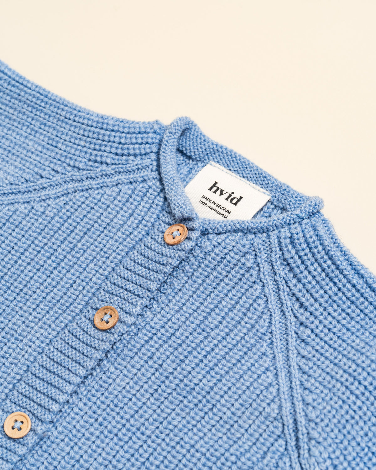 Hvid Wollen vestje Inga Light Blue