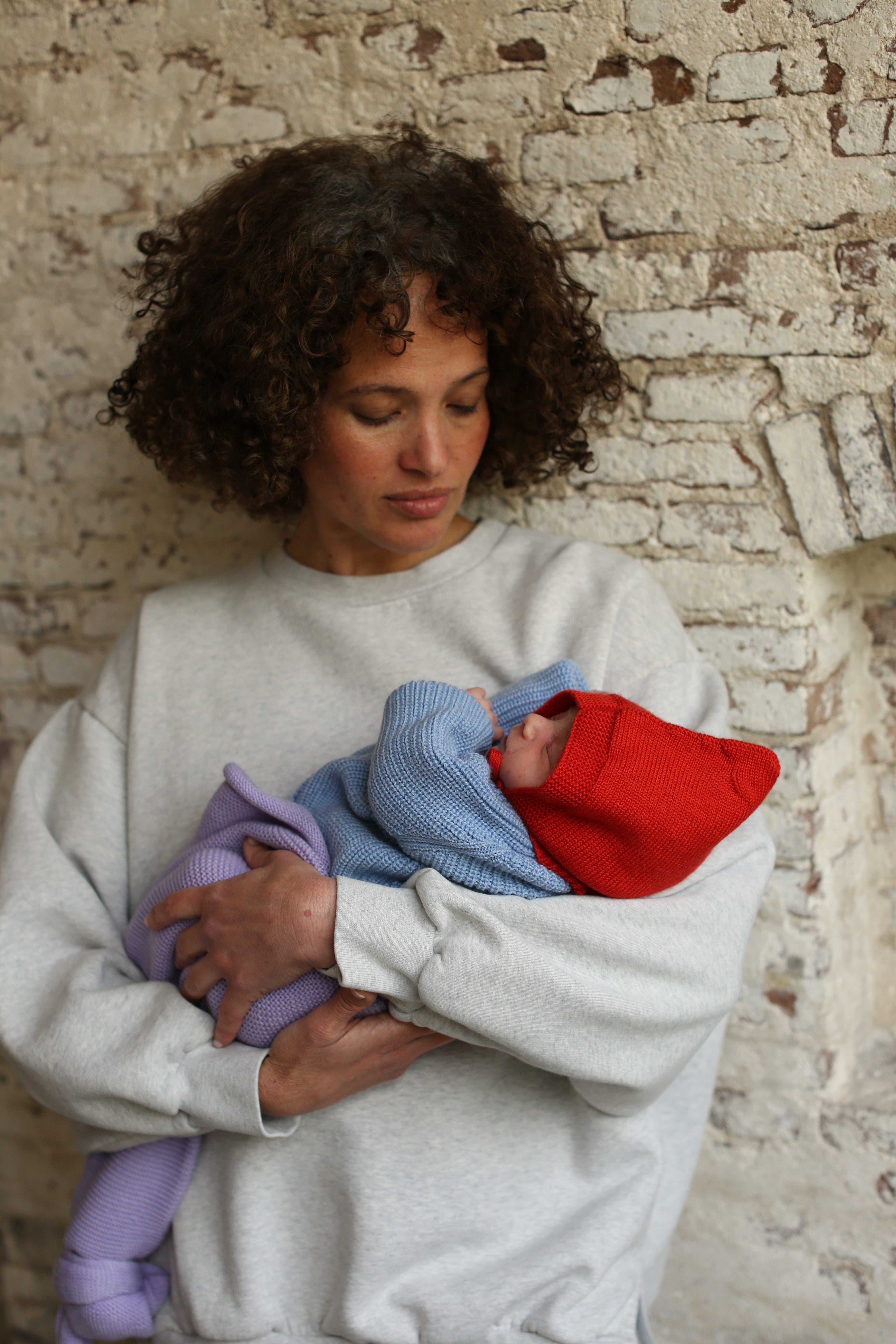 Hvid Wollen vestje Inga Light Blue