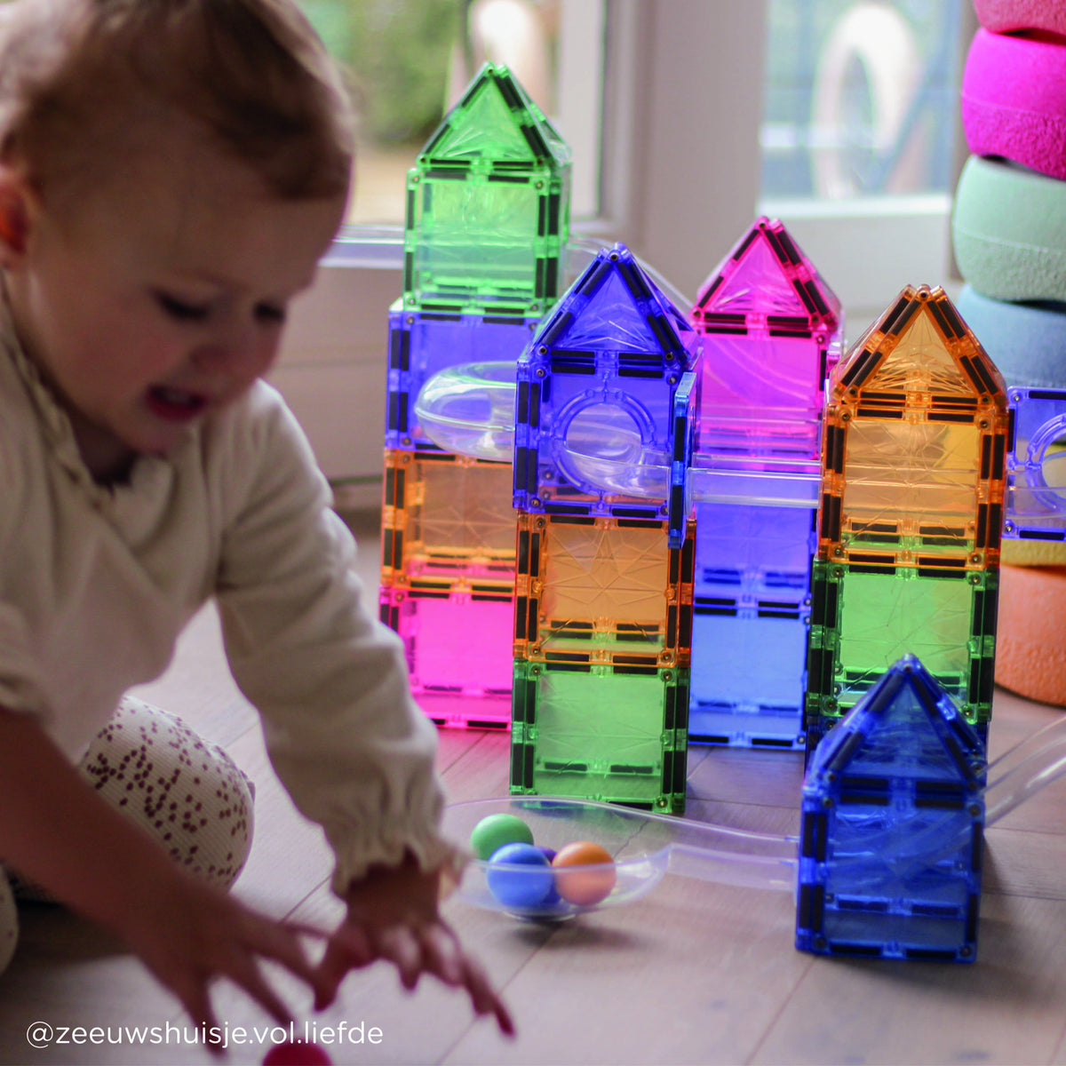 Cleverclixx - Cleverclixx - Knikkerbaan Creative Pack Pastel 70 Stuks
