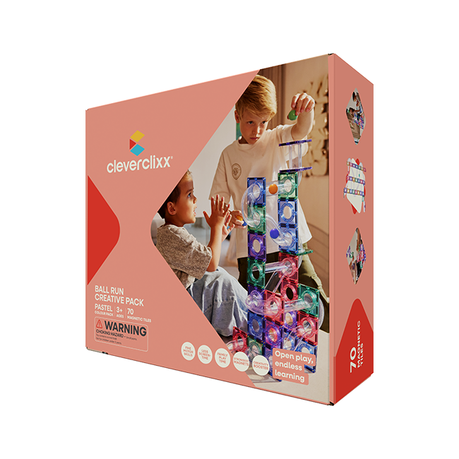 Cleverclixx - Cleverclixx - Knikkerbaan Creative Pack Pastel 70 Stuks