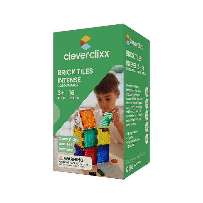 Cleverclixx - 16-delige Brick Tiles Pack intense