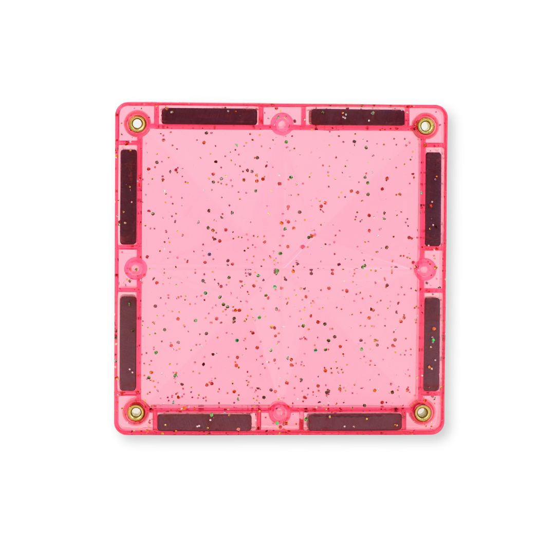 Cleverclixx - Glitter Tiles Pack Transparent / Pink (16 stuks)
