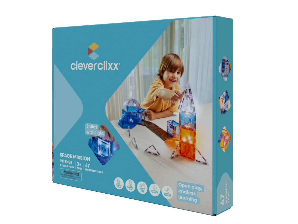 Cleverclixx Space Mission Pack 47 stuks magnetisch constructiespeelgoed