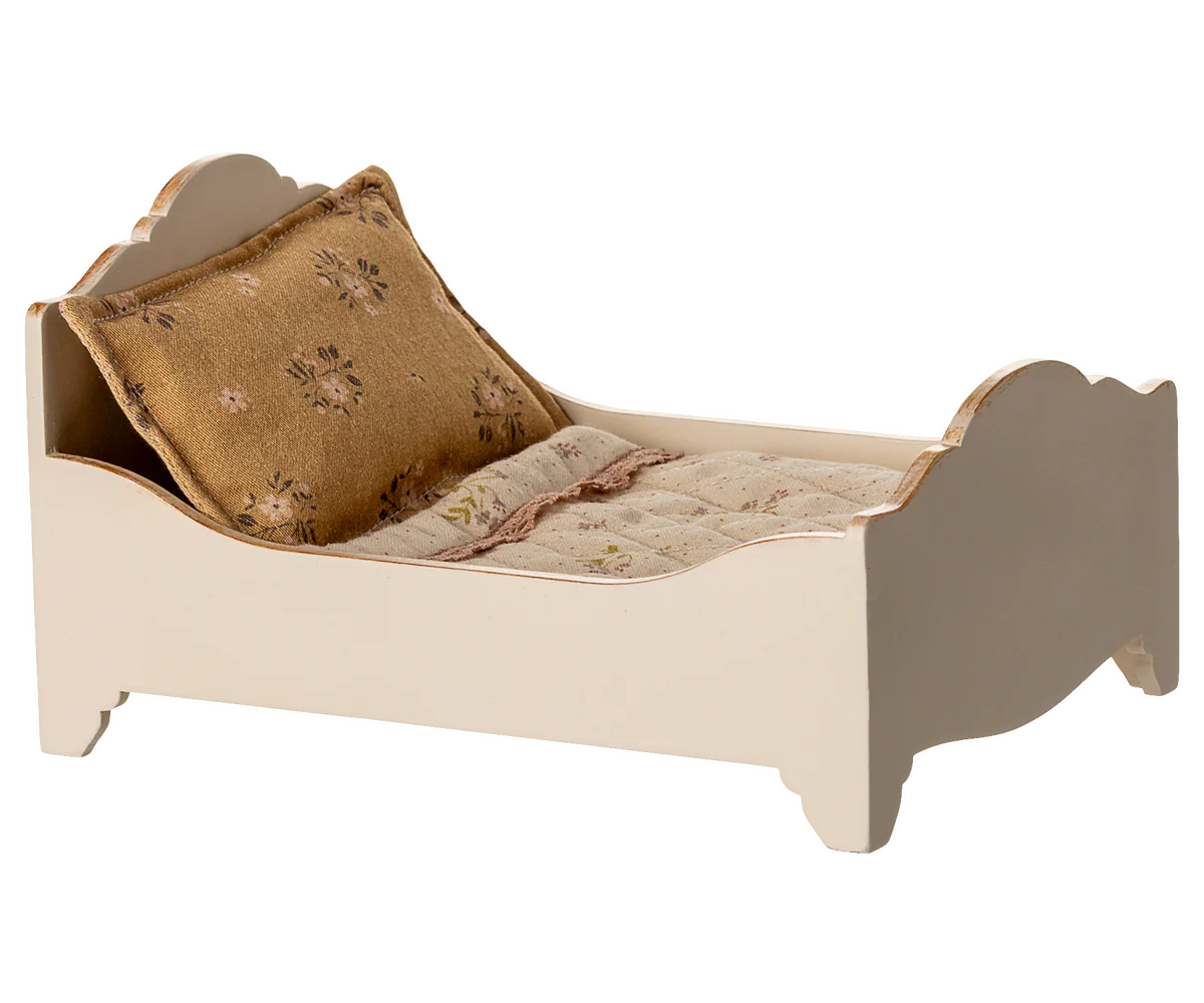 Maileg - Houten bed off-white voor bij muizen poppenhuis