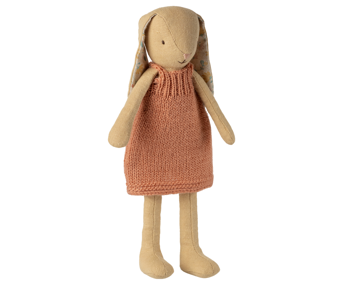 Maileg - Bunny, Maat 2 - Crèmegeel - Gebreide Jurk