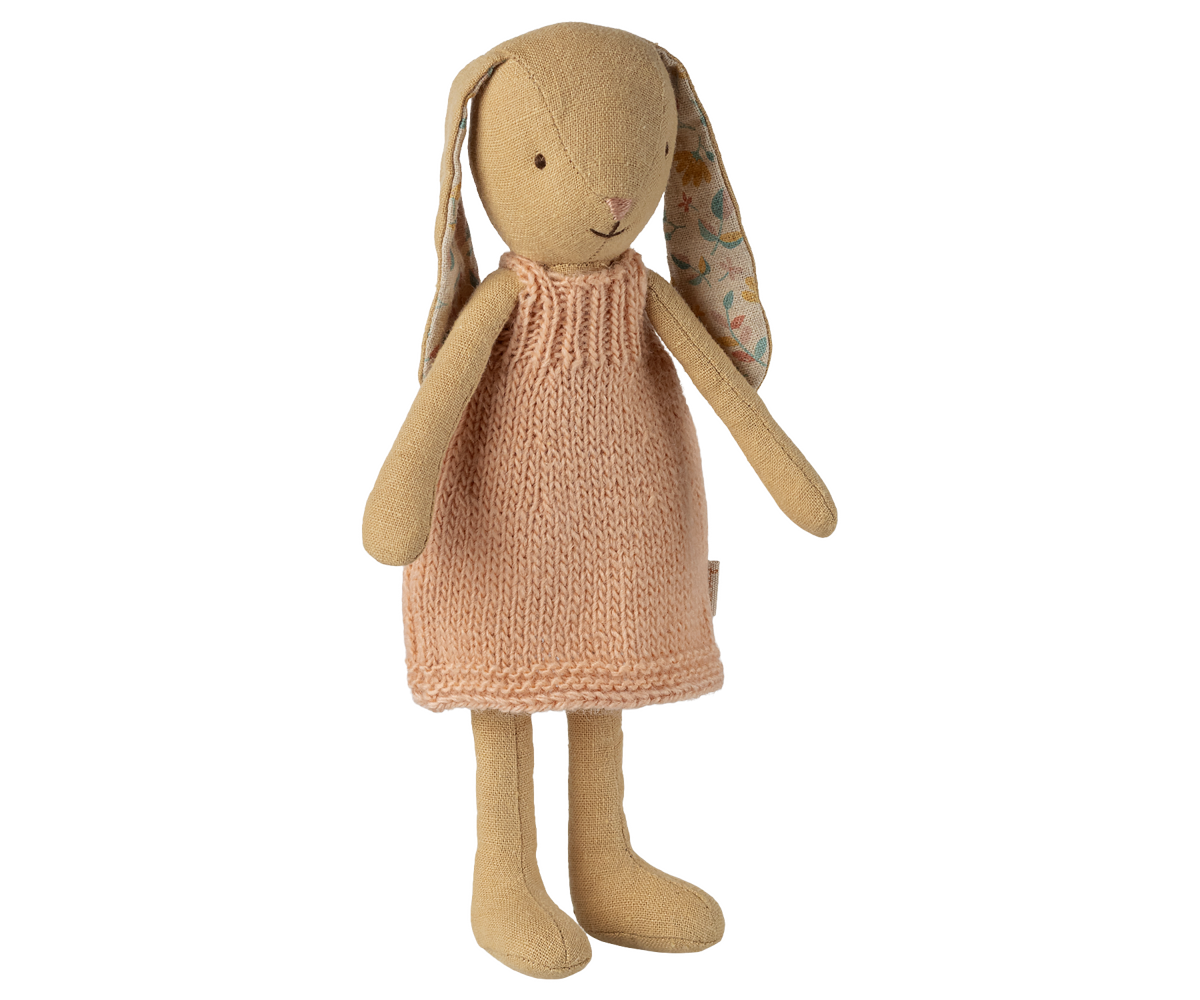 Maileg - Bunny, Maat 1 - Crèmegeel - Gebreide Jurk