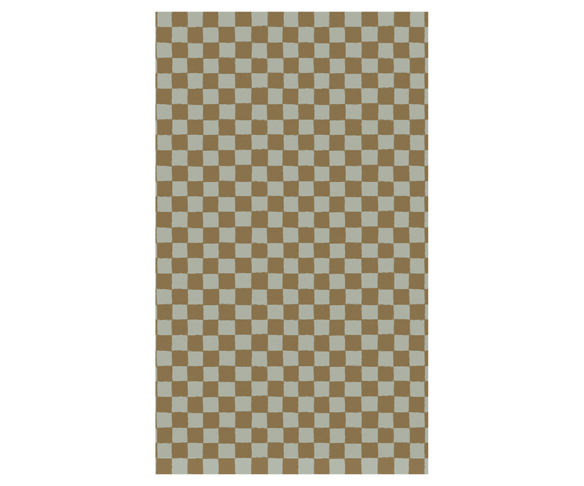 Maileg - Cadeaupapier, 10 m - Geblokt - Mint/Ocher