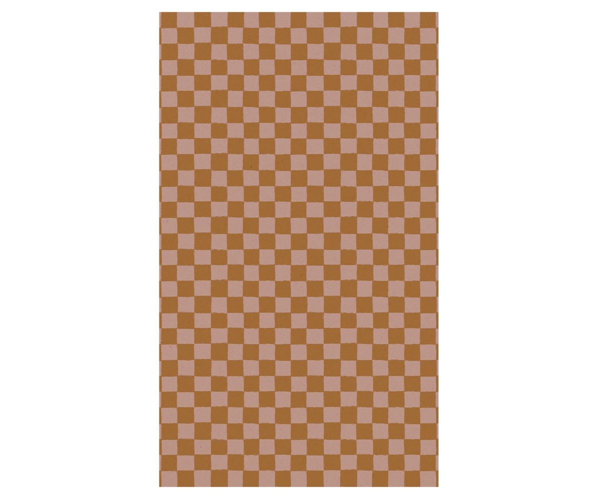 Maileg - Cadeaupapier, 10 m - Geblokt - Roze/Ocher