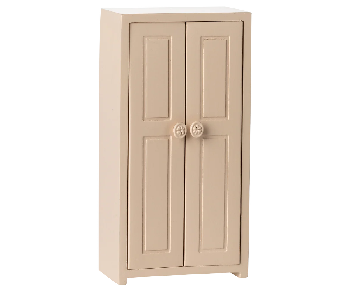 Maileg - Kast met 3 hangers (muis maat) voor in poppenhuis - Licht roze