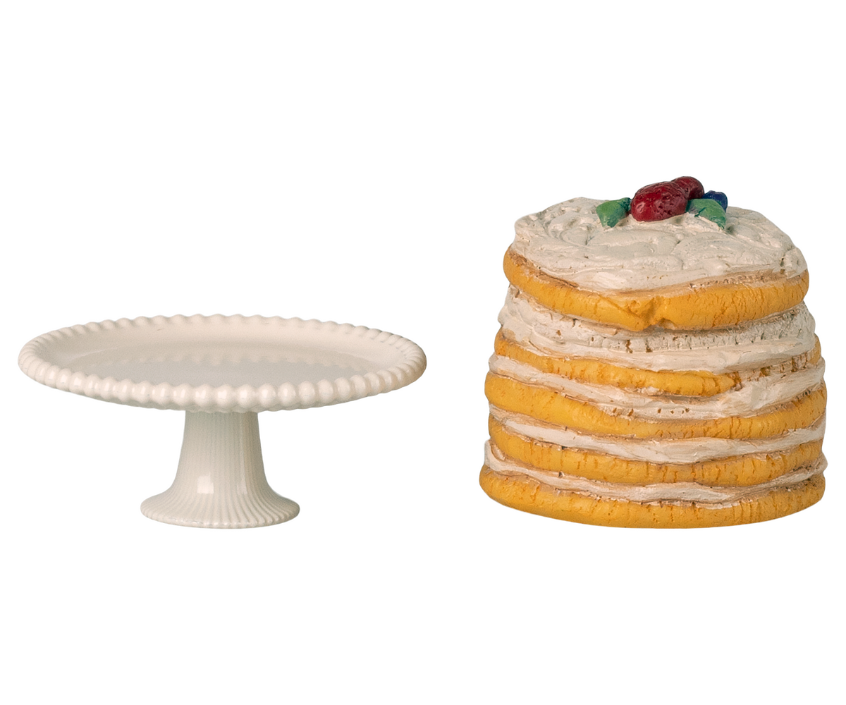 Maileg - Feesttaart met Standaard, Muis - Offwhite